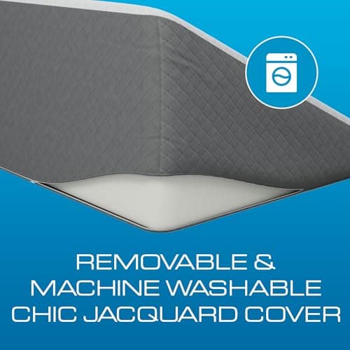 Kӧlbs Bed Wedge Pillow with Memory Foam Top Chic Jacquard Grey and White Cover (7.5" Height) — view 3