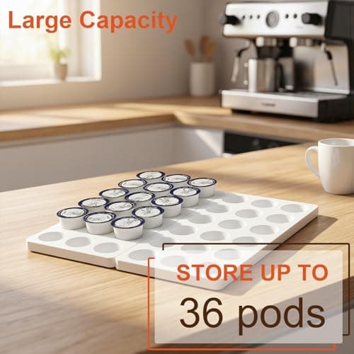 RMAIEYOO Coffee Pod Storage Organizer for Kitchen Drawer, Holds 36 K Cup Pods, Premium Plastic Tray with Non-Slip Mat, Space-Saving Drawer Organizer for Keurig Coffee Capsules — view 3