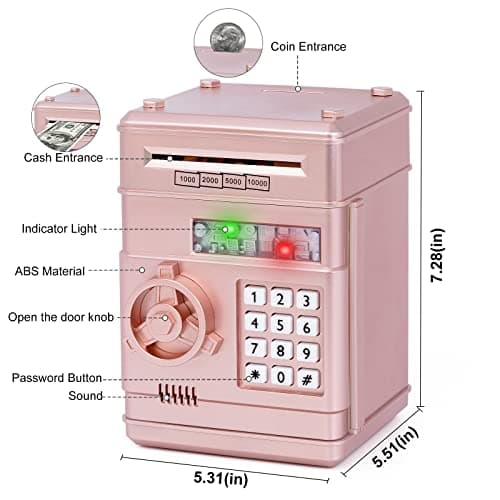 Refasy Piggy Bank Toy,Kids Toys Electronic Piggy Bank for Boys Girls Kids Safe ATM Bank Cash Coin Can for Children Money Bank Toys Money Saving Box Birthday Gift for Kids 6-8 — view 2