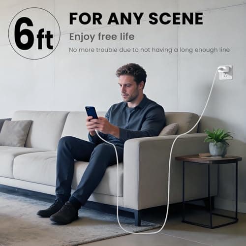 iPhone 17 Pro Max Charger Fast Charging, 40W USB C Super Fast Charger Block with 6ft Type C Charging Cable Cord for iPhone 17 Pro Max/17 Pro/Air/17/16/16 Pro/16 Pro Max/Plus/15/15 Pro/15 ProMax/S25 — view 5