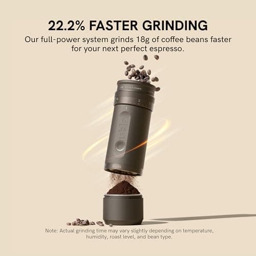 OutIn Fino Portable Electric Coffee Grinder,Adjustable Coffee Bean Grinder with 28 Precise Grind Setting,One-Button Burr Coffee Grinder with Fast‑Charge Battery, Auto‑Stop & Clog‑Protection — view 4