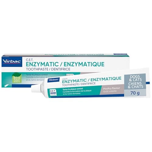 Virbac C.E.T.® Enzymatic Toothpaste| Tartar & Plaque Control for Fresh Breath | Pet Dental Care Toothpaste | Poultry Flavor, 2.5 oz