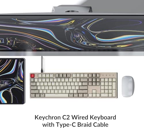 Keychron C2 Full Size Wired Mechanical Keyboard Compatible with Mac, Keychron Brown Switch, 104 Keys ABS Retro Color Keycaps Gaming Keyboard for Windows, USB-C Type-C Braid Cable — view 2