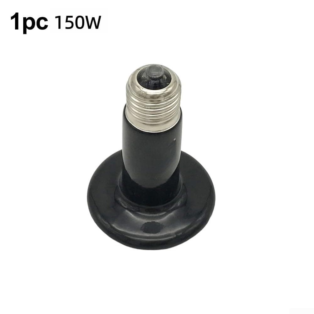 Emisor de calor de cerámica para terrario de reptiles, foco calentador nocturno sin luz para serpiente, lagarto, pollo, anfibio, para calentamiento rápido, construcción de metal segura, negro (150W — view 3