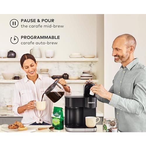 Keurig K-Duo Single Serve K-Cup Pod & Carafe Coffee Maker, with Multiple Brew Sizes, 60oz Removable Reservoir, Programmable Auto Brew Carafe, Black — view 5