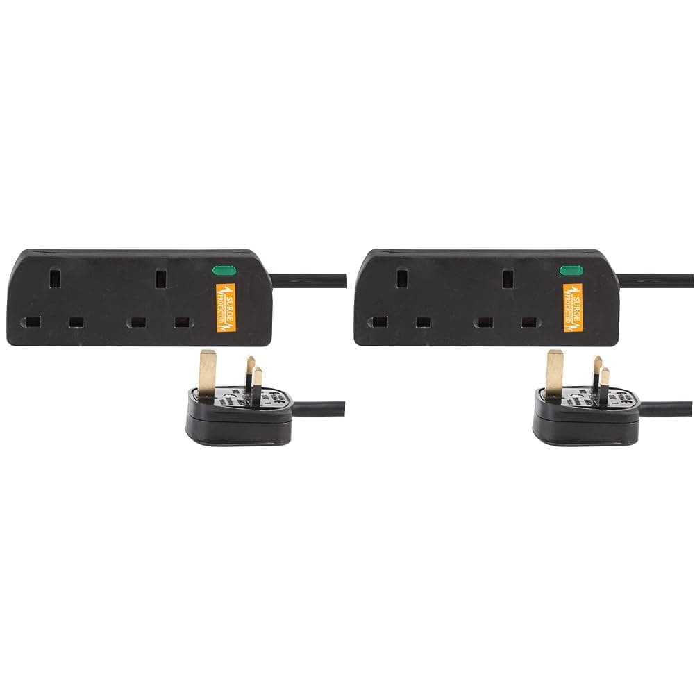 PRO ELEC PELB1950 2 Gang Surge Protected Extension Lead White, 5m — view 3