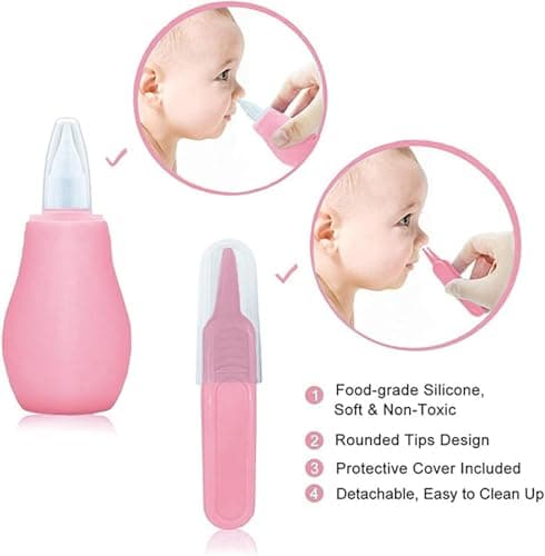 Baby Grooming Kit, Infant Safety Care Set with Hair Brush Comb Nail Clipper Nasal Aspirator,Baby Essentials Kit for Newborn Girls Boys (Pink Baby Grooming kit) — view 2