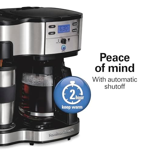 Hamilton Beach 2-Way Brewer Coffee Maker, Single-Serve and 12-Cup Pot, Black/Stainless Steel(49980A), Carafe — view 4