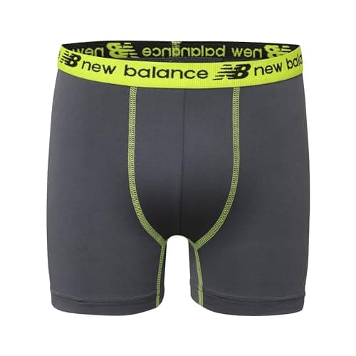 New Balance Boys and Toddler Boxer Briefs, Moisture Wicking Breathable Underwear, Tagless, Assorted (2 Performance/ 2 Mesh), Blue Oasis/Thirty Watt/Thunder/Black, Large — view 3