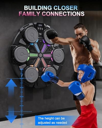 Music Boxing Machine for Kid & Adults, Music Punching Machine with Rhythm Light, Smart Training Equipment with Boxing Gloves, Sports Toy Gift (Navy Blue) — view 2