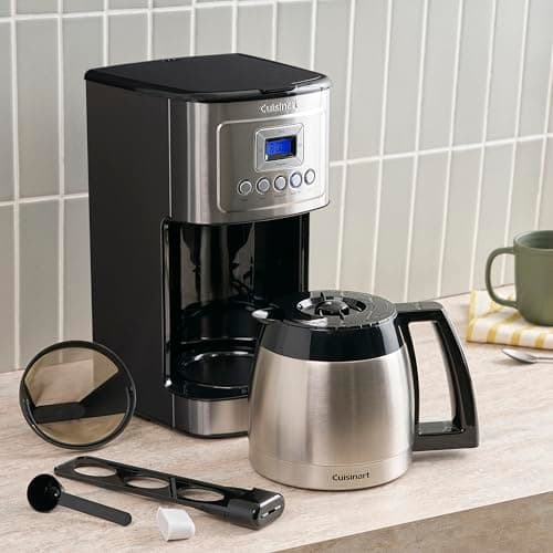 Cuisinart 12-Cup Coffee Maker, Programmable PerfecTemp Thermal Carafe Coffee Machine with 1-4 Cup Setting, Brew Strength Control and Brew Pause, Stainless Steel, DCC-3400NAS, Silver — view 3