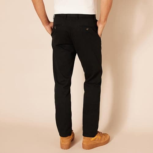 Amazon Essentials Men's Slim-Fit Wrinkle-Resistant Flat-Front Chino Pant, Black, 32W x 34L — view 2