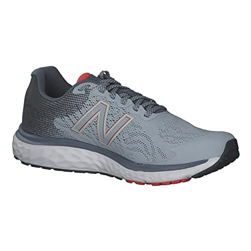 New Balance mens 680 V7 Running Shoe 10 X-Wide Grey/Ghost Pepper/Black — view 9