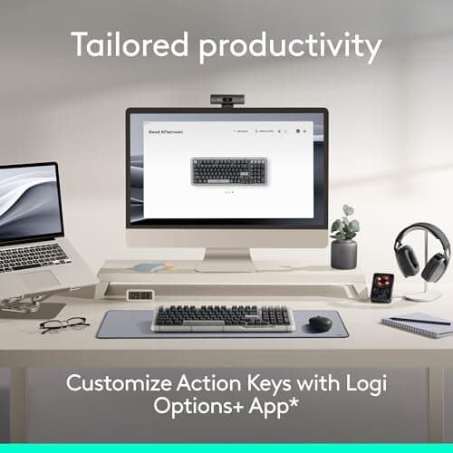 Logitech Alto Keys K98M Wireless Mechanical Clicky Keyboard, Customizable Keyboard with Vibration Absorbing Gasket, Backlit Keys, Bluetooth, USB-C Charging, for PC, Mac, Laptops - Graphite — view 5