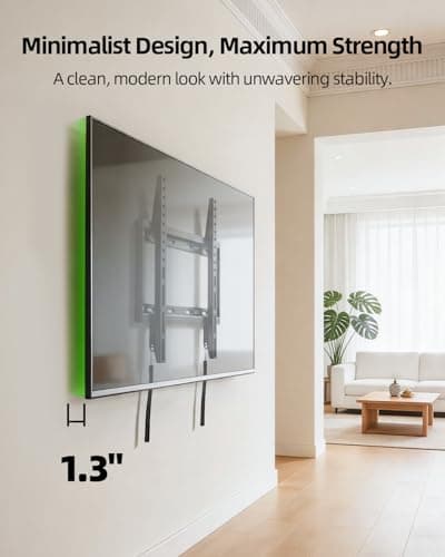 USX MOUNT Fixed TV Wall Mount with Low Profile for Most 26-60" Flat Screen TVs, Wall Mount TV Bracket with VESA Up to 400x400mm and 99lbs Loading, TV Mount Fits 8", 16" Wood Studs XFM009 — view 4