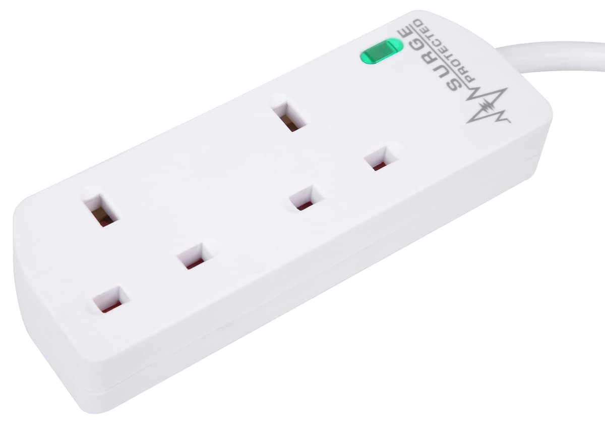 PRO ELEC PELB1951 2 Gang Surge Protected Extension Lead White, 10m — view 3