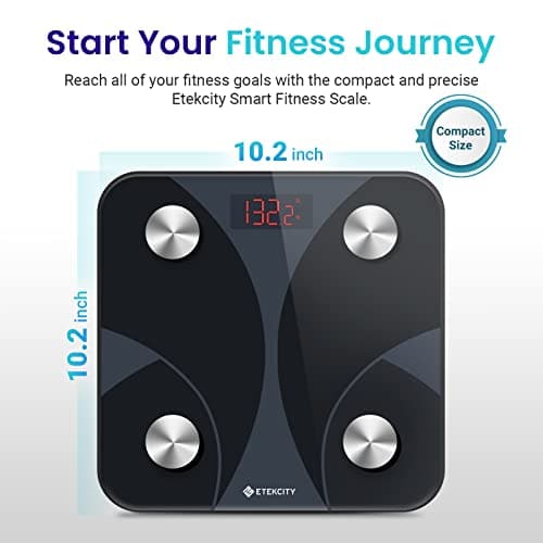 Etekcity Scale for Body Weight and Fat Percentage, FSA&HSA Eligible, Smart Digital LED Bathroom BMI Measurement, Accurate Bluetooth Weighing Machine, Body Composition Analyzer, Ash-black, 400lb — view 4