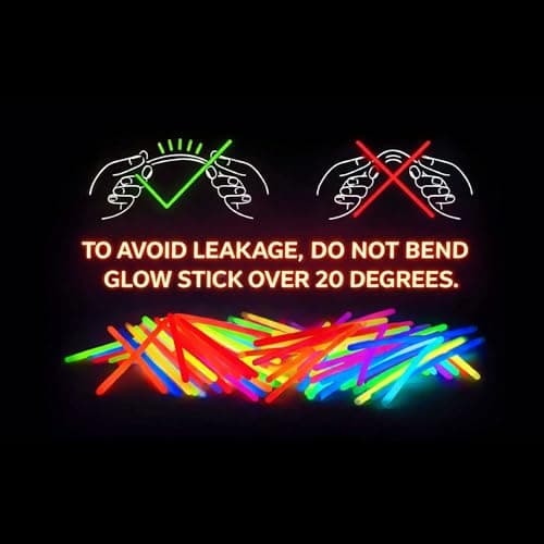 PartySticks Glow Sticks Party Supplies 100pk - 8 Inch Glow in the Dark Light Up Sticks Party Favors, Glow Party Decorations, Neon Party Glow Necklaces and Glow Bracelets with Connectors — view 2