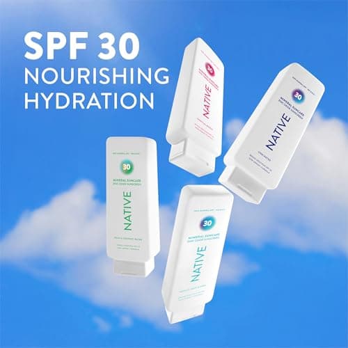Native Mineral Sunscreen Lotion SPF 30, Unscented, with 100% Mineral Zinc Oxide for Face & Body, Hawaii Compliant, Vegan, No White Cast - 7 oz — view 5