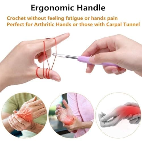 Yarniss Crochet Hooks,14 Size Crochet Set 2mm(B)-10mm(N), Ergonomic Crochet Hooks Set with Case for Beginner,Long Crochet Needles — view 2