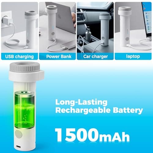 Huachuang Electric Pump for Vacuum Bags: 1500mAh Cordless Travel Vacuum Pump - Portable Rechargeable Luggage Seal Storage Bags Pump for Clothing, Blankets, and Bedding (Bags Not Included) — view 3