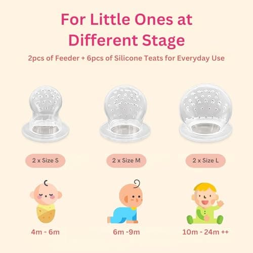 NatureBond Baby Food Feeder/Fruit Feeder Pacifier (2 Pack) - Infant Teething Toy Teether | Includes Additional Silicone Sacs — view 2