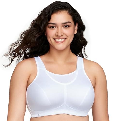 Glamorise Women's No-Bounce Camisole Sports Bra Wirefree #1066, White, 34H — view 6