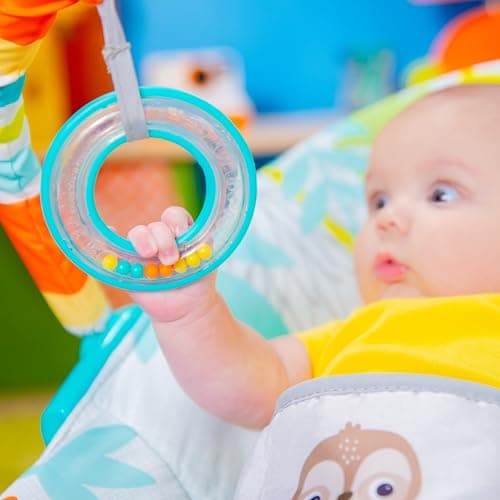 Bright Starts Rainforest Vibes 3-Point Harness Vibrating Baby Bouncer with -Toy bar — view 2