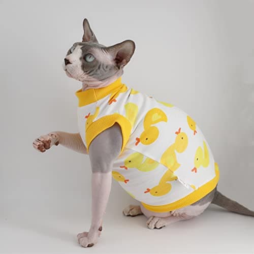 Sphynx Hairless Cat Cotton T-Shirts Cat Vest Pet Clothes Kitten Shirts — view 4