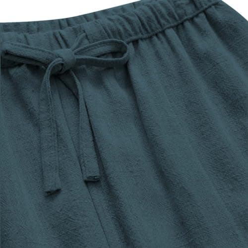 Men's Chinese Traditional Outfits Linen Tang Suit Mandarin Long Sleeved Shirt Breathable Pants Training (Green, L) — view 3