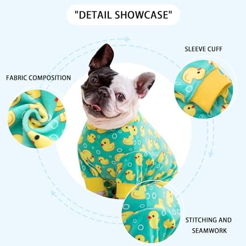 Paiaite Dog Pajamas Onesie: Comfortable Four-Legged Apparel for Small, Medium, & Large Dogs, Polyester Material for Comfort, Wrinkle Resistance, Moisture Wicking, and Stretchiness Yellow Duck M — view 4