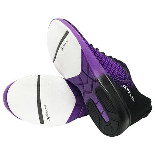 Pyramid Women’s Path Lite Seamless Mesh Bowling Shoes - Lightweight Seamless Design, Athletic Fit, Breathable Knit Upper, Universal Slide Soles, Black/Purple, 7.5 — view 3