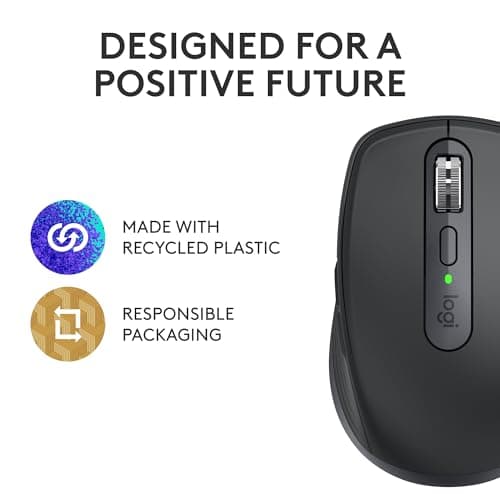Logitech MX Anywhere 3S Compact Wireless Mouse, Fast Scrolling, 8K DPI Any-Surface Tracking, Quiet Clicks, Programmable Buttons, USB C, Bluetooth, Windows PC, Linux, Chrome, Mac - Graphite — view 10