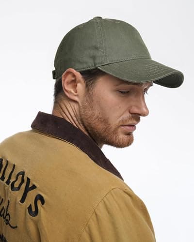 FURTALK Cotton Low Profile Baseball Cap Hat for Men Women Adjustable Dad Hat Four Seasons Classic Army Green — view 3