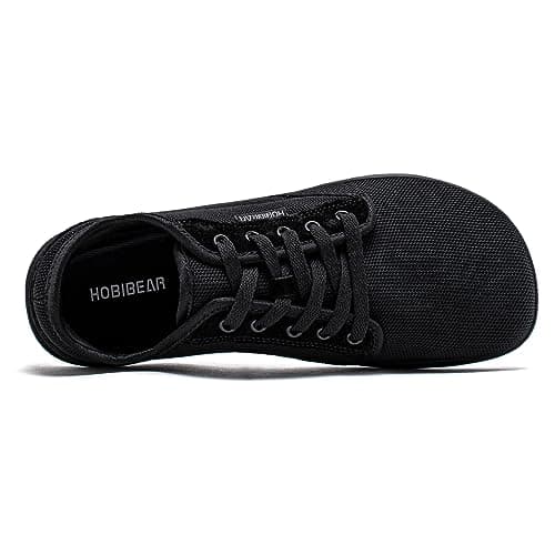HOBIBEAR Womens Barefoot Minimalist Shoes Wide Width Low Drop Sneakers Lightweight Road Running Walking Tennis Casual Mesh Minimus Comfy Loafer Nurse Workout Work Drving Travel Black — view 2