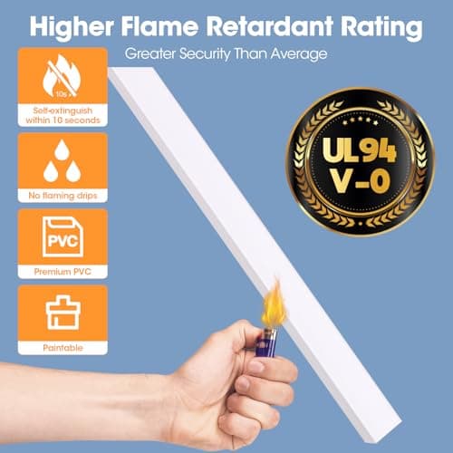YesBes 116in Cord Hider Kit, Cord Covers for Wires on Wall, Paintable Cable Raceway, Cord Hider for Wall Mount tv, tv Cable Hider Wall kit, Wire Covers for Cords, W0.96in X H0.57in, White — view 6