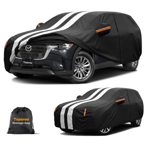 Multi-Layer Car Cover Custom Fit for Mazda CX-9/CX-90/CX9/CX90 (2023-2026), 100% Waterproof All Weather for Automobiles, Gift with Towel, Heavy Duty Car Covers for Rain Sun UV Protection with Zipper.