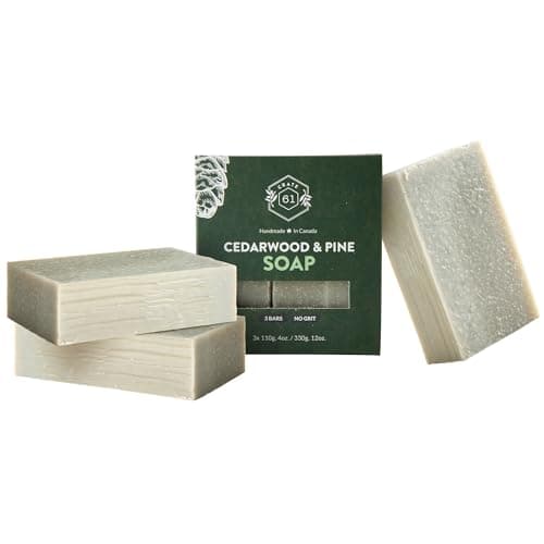 CRATE 61 ORGANICS Vegan Natural Bar Soap, Handmade Soap With Premium Essential Oils, Cold Pressed Face And Body For Men Women 3 Pack, (4 oz, Bars) (Pine)