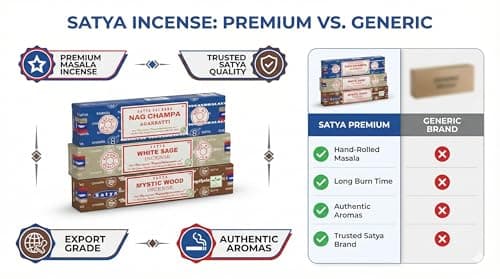 Satya Sai Baba Nag Champa Agarbatti, 250gms Hand Rolled Fine Quality Incense Sticks for Purification, Relaxation, Positivity, Yoga, Meditation (NC250 Pack of 3 -Mystic) — view 5