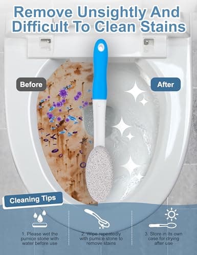 Yosoo Health Gear Toilet Pumice Cleaning Stone with Handle, Limescale Remover, Water Ring Stain Remover for Toilet Bowls