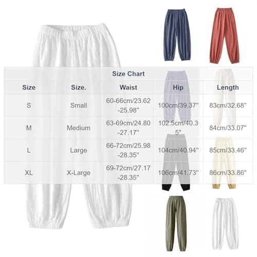 Cotton Linen Harem Pants Women Elastic Waist Loose Baggy Casual Wide Leg Pant Cuffed Ankle Lantern Style Summer Capri 2026 Army Green — view 3