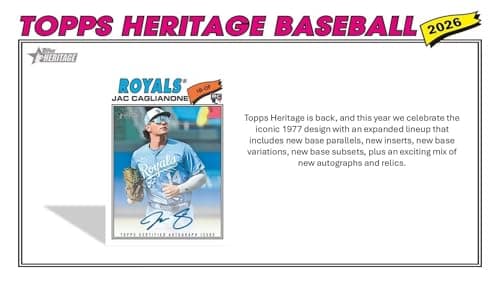 2026 Topps Heritage Baseball Series 64 Card Value Box Featuring Blaster Exclusive Dark Green and Pink Sparkle Parallel Cards Plus a Chance for Relics and Autographs — view 2
