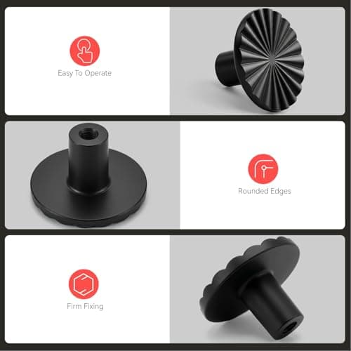 homdiy 10 Pack Dresser Knobs Black Cabinet Knobs, Solid Zinc Alloy Drawer Knobs Vintage Knobs for Dresser Drawers, Single Hole Drawer Pulls for Kitchen Bedroom Bathroom — view 3