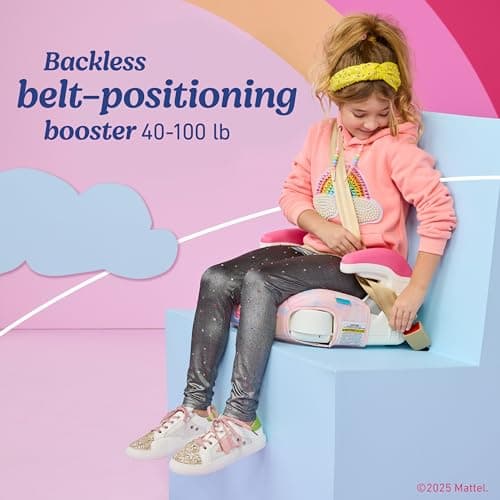 Graco TurboBooster 2.0 Backless Booster Car Seat, Barbie Painterly, Travel Booster Seat for Children Ages 4-10, Weight 40-100 Pounds and Height up to 57 Inches — view 2