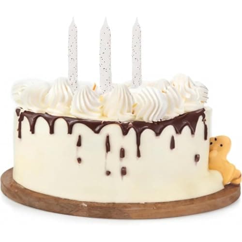 Stunning White & Glitter Spiral Birthday Candles - Pack of 24 - Dazzle Your Celebrations with These Gorgeous and Long-Lasting Party Candles — view 2