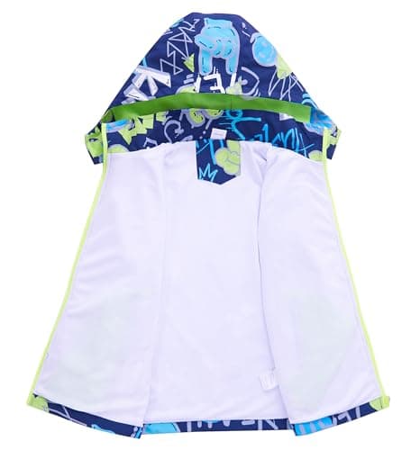 Aiwujiwu Girls Boys Rain Jacket Kids Lightweight Raincoats Windbreaker Outdoor Water-Resistant Hooded Jacket for Children — view 2