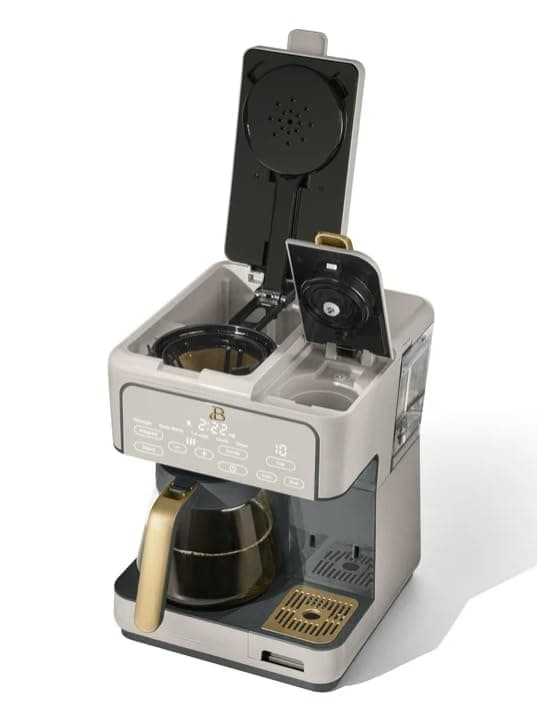 Beauti Multi Brew 12 Cup Programmable Drip & Single Serve Coffee Maker, Versatile Brewing (6oz, 8oz, 10oz, 12oz, 14oz), Pods or Ground, Over Ice option, Keep Warm mode (Porcini) — view 7