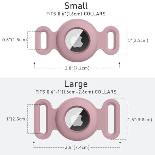 2-Pack Air Tag Holder Compatible with Apple Air Tag, Pet Silicone Protective Cat Dog Collar Air Tags Holder, GPS Tracker Collar (Milk Tea/Smoke Violet, Small)