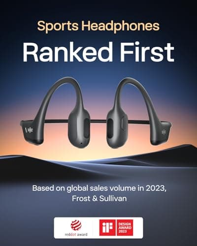 Shokz OpenRun Pro - Premium Bone Conduction Open-Ear Bluetooth Sport Headphones - Sweat Resistant Wireless Earphones for Workouts and Running with Deep Base - Built-in Mic, with Headband (Black) — view 4