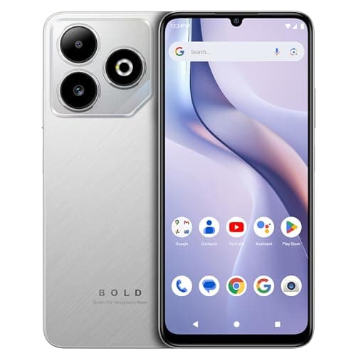 BLU Bold K12 | 2025 | Unlocked | 6.8” HD+ 120Hz Infinity Display | 50MP Main + 8MP Selfie Cameras | 128GB Internal Storage | US Version | US Warranty | Silver
